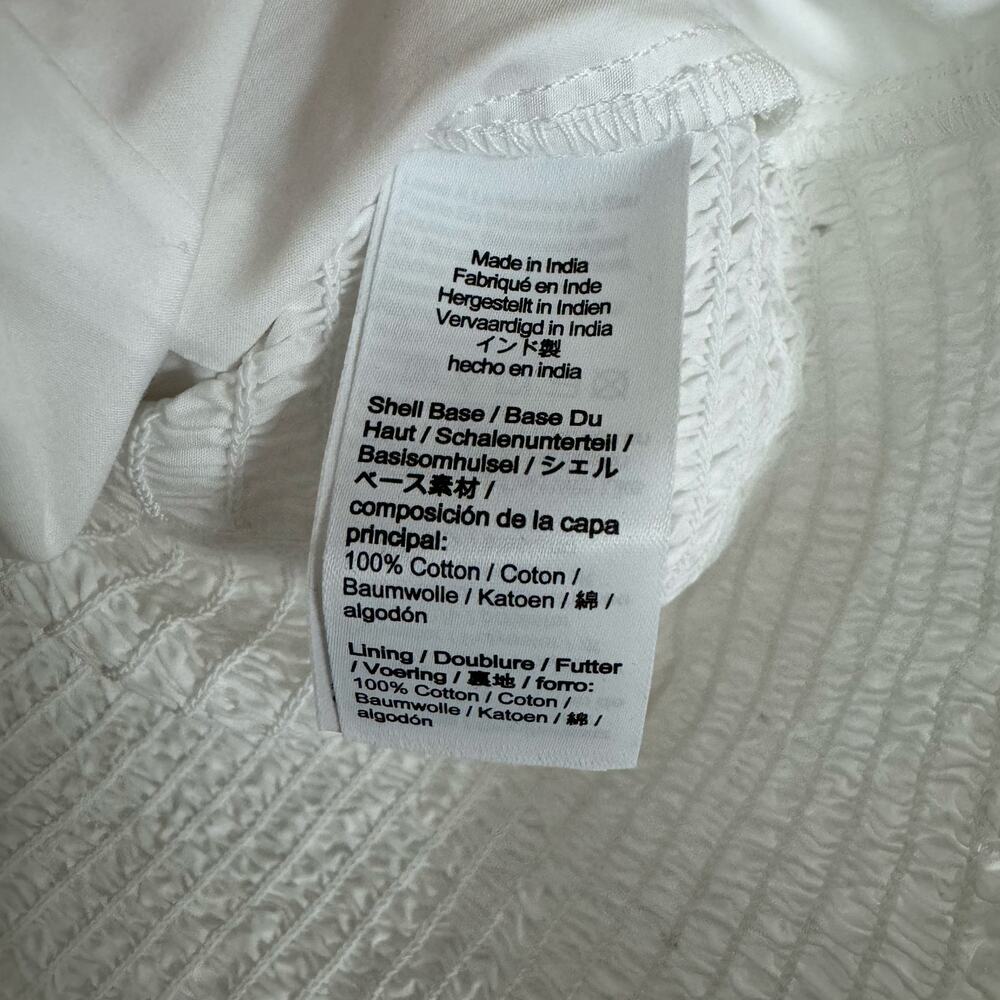 J Crew Fitted Puff Sleeve Smocked Cute Preppy Top US Women's 8 New - Picture 5 of 7